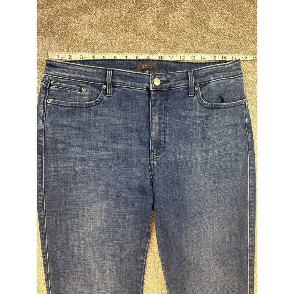 NYDJ Jeans Stella Tapered Ankle Lift‎ & Tuck Technology Medium Wash Size 12